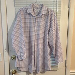 Michael Strahan Men's Checkered Button-Down Shirt - Blue and Red